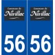 56 Nivillac logo autocollant plaque stickers ville