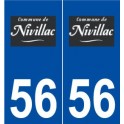 56 Nivillac logo autocollant plaque stickers ville