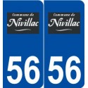 56 Nivillac logo autocollant plaque stickers ville