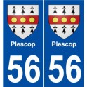 56 Plescop blason autocollant plaque stickers ville