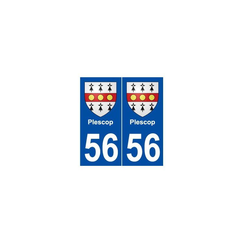 56 Plescop blason autocollant plaque stickers ville
