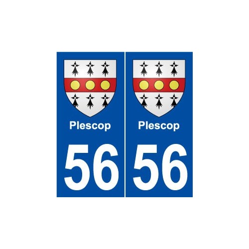 56 Plescop blason autocollant plaque stickers ville