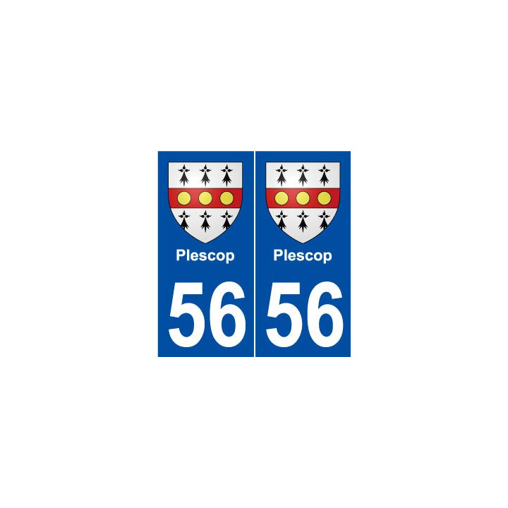 56 Plescop blason autocollant plaque stickers ville