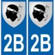 2B Corse du Sud autocollant plaque blason armoiries stickers département