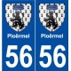 56 Ploërmel blason autocollant plaque stickers ville