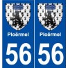 56 Ploërmel blason autocollant plaque stickers ville
