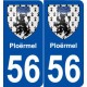 56 Ploërmel blason autocollant plaque stickers ville