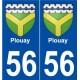 56 Plouay blason autocollant plaque stickers ville