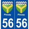 56 Plouay blason autocollant plaque stickers ville