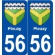 56 Plouay blason autocollant plaque stickers ville
