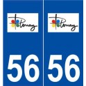 56 Plouay logo autocollant plaque stickers ville