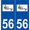 56 Plouay logo autocollant plaque stickers ville