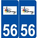 56 Plouay logo autocollant plaque stickers ville