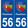 56 Plouhinec blason autocollant plaque stickers ville