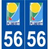 56 Pluneret logo autocollant plaque stickers ville