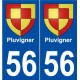 56 Pluvigner blason autocollant plaque stickers ville