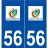 56 Questembert logo autocollant plaque stickers ville