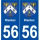 56 Riantec blason autocollant plaque stickers ville