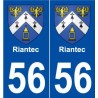 56 Riantec blason autocollant plaque stickers ville