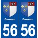56 Sarzeau blason autocollant plaque stickers ville