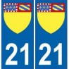 21 de la Costa de Oro de la etiqueta engomada de la placa de escudo de armas el escudo de armas de pegatinas departamento
