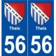 56 Theix blason autocollant plaque stickers ville