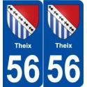 56 Theix blason autocollant plaque stickers ville