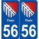 56 Theix blason autocollant plaque stickers ville