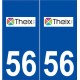 56 Theix logo autocollant plaque stickers ville