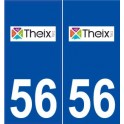 56 Theix logo autocollant plaque stickers ville