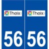 56 Theix logo autocollant plaque stickers ville