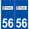 56 Theix logo autocollant plaque stickers ville