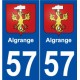 57 Algrange blason autocollant plaque stickers ville