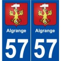 57 Algrange blason autocollant plaque stickers ville
