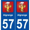 57 Algrange blason autocollant plaque stickers ville