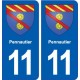 11 Pennautier blason ville autocollant plaque stickers