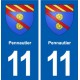 11 Pennautier blason ville autocollant plaque stickers