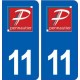 11 Pennautier logo ville autocollant plaque stickers