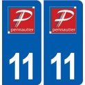 11 Pennautier logo ville autocollant plaque stickers