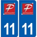 11 Pennautier logo ville autocollant plaque stickers