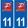 11 Pennautier logo ville autocollant plaque stickers