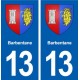 13 Barbentane blason ville autocollant plaque sticker