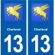 13 Charleval blason ville autocollant plaque sticker
