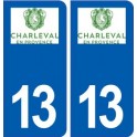 13 Charleval logo ville autocollant plaque sticker