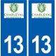 13 Charleval logo ville autocollant plaque sticker