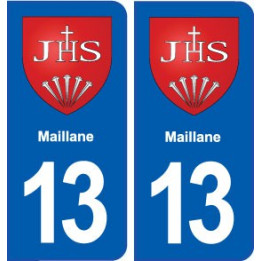 13 Maillane blason ville autocollant plaque sticker