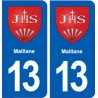 13 Maillane blason ville autocollant plaque sticker