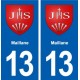 13 Maillane blason ville autocollant plaque sticker