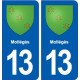 13 Mollégès blason ville autocollant plaque sticker