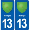 13 Mollégès blason ville autocollant plaque sticker